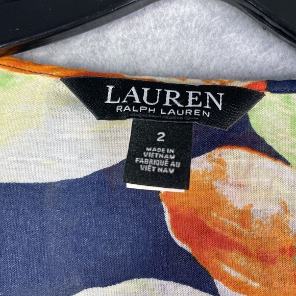 Lauren Ralph Lauren Floral Cotton Voile Dress Womens 2 Cotton Light - Picture 7 of 10